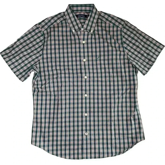 Nautica short sleeve button  down shirt sz M - Picture 1 of 9